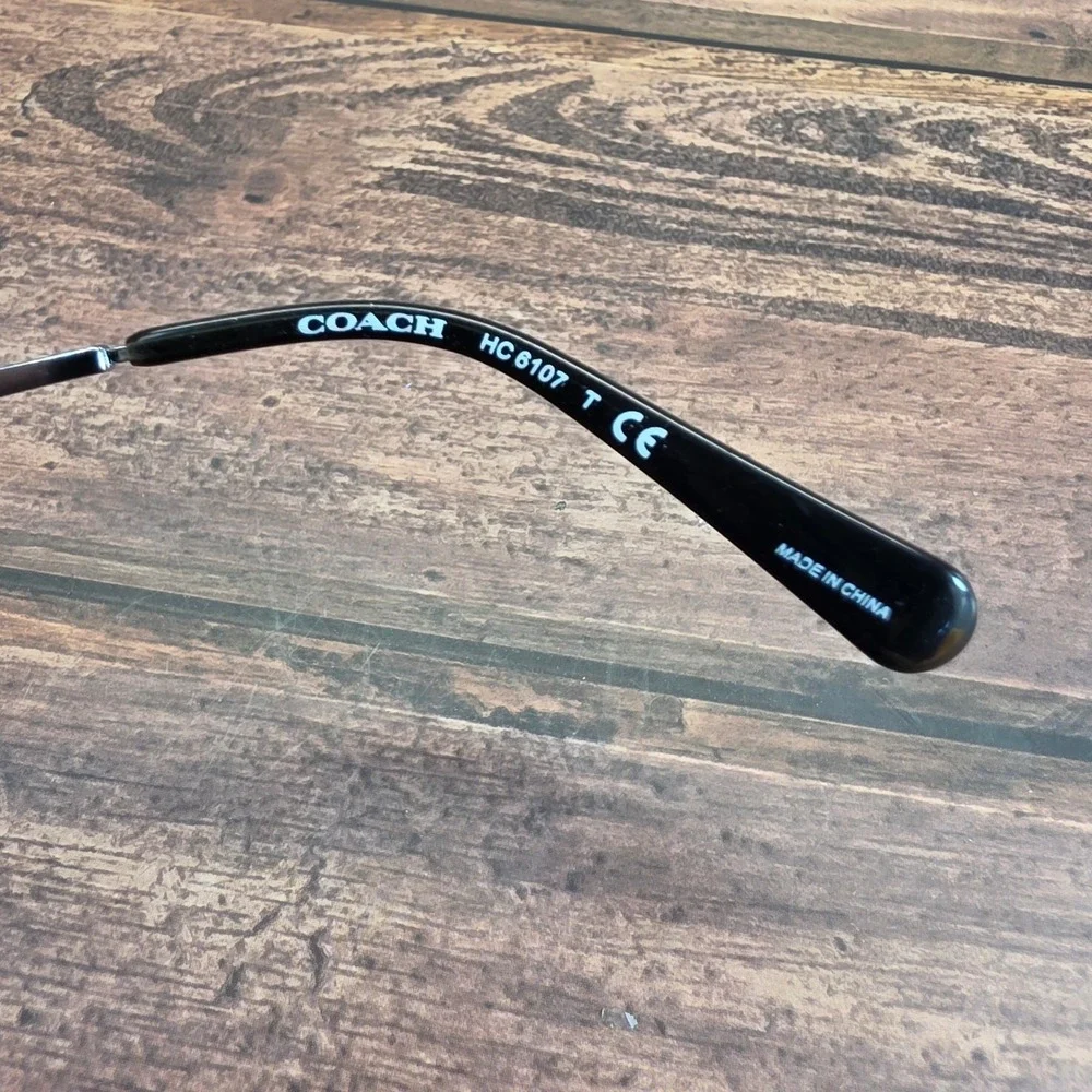 Coach HC6107 Black Amber Glitter Gradient Cat Eye Eyeglasses 52 17 140 HC 6107